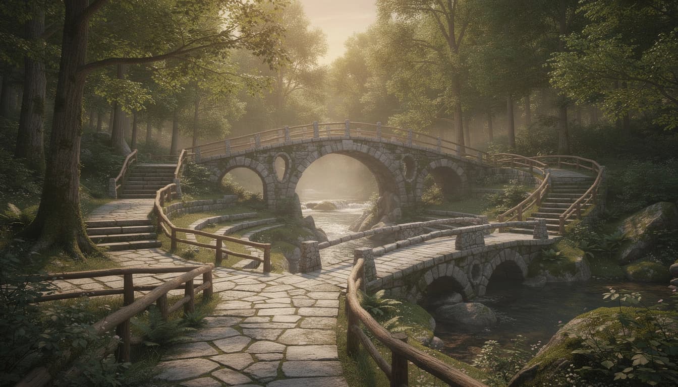 Natural infrastructure like bridges and pathways